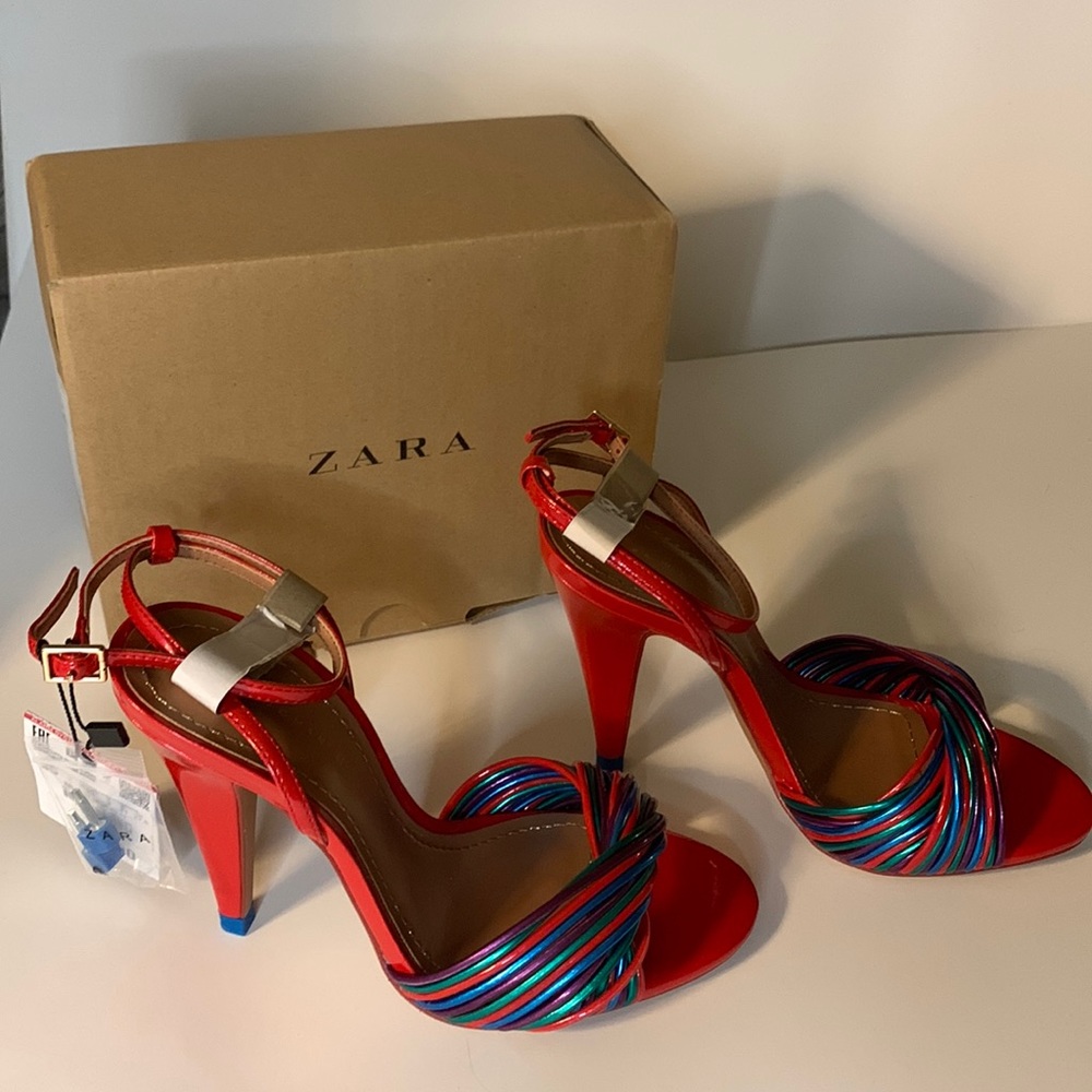 Zara Multi Color Woman High Heel Sandals